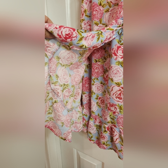 Wrap, dress floral Ruffled hem spaghetti straps - Picture 4 of 5